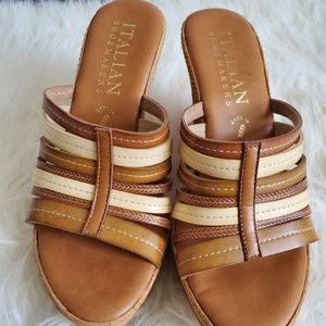 ITALIAN SHOEMAKERS LEATHER WEDGE